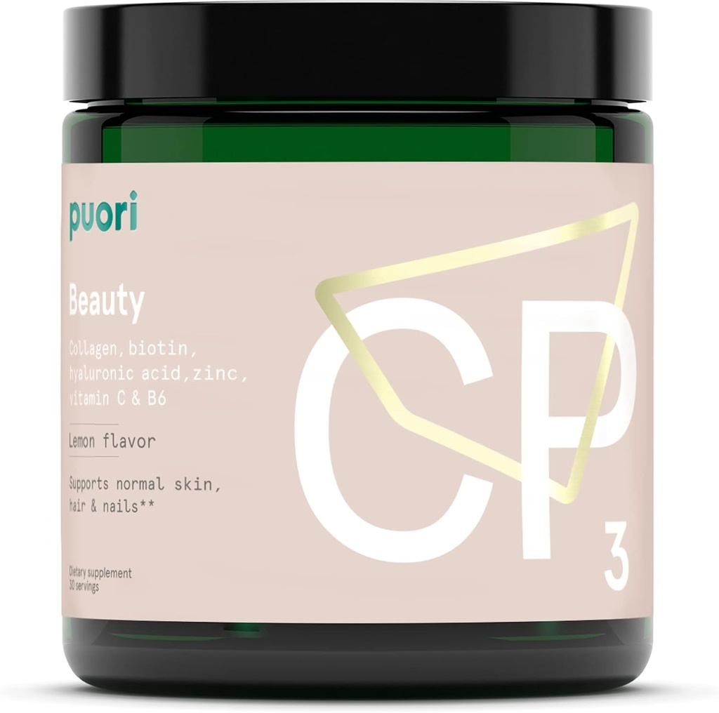 Συμπλήρωμα σκόνης Puori Collagen με Biotin & Hyaluronic Acid, CP3 Beauty Complex - Hydrolyzed Collagen Peptides - Δέρμα, Μαλλιά & Καρφιά - Ψευδάργυρος, Βιταμίνη Β, Βιταμίνη C - Λεμόνι