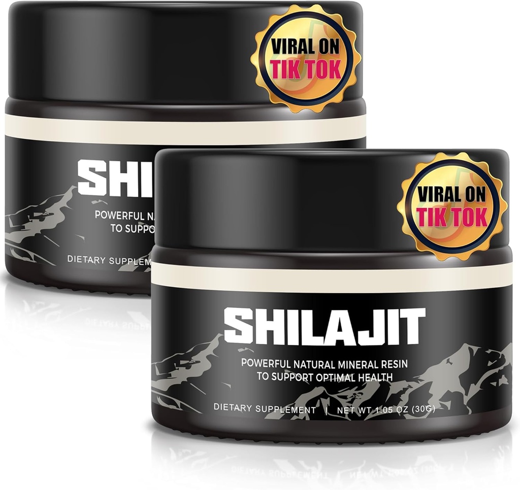 Shilajit Pure Himalayan Organik Shilajit Giyim - Gold Grade 100% Shilajit Supplement - Natural Shilajitwear with 85+ Trace Minerals & Fulvic Acid for Focus & Energy, Immunity,2 * 30