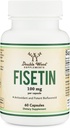 Fisetin Supplement - 100 mg of Bioactive Flavnonols, 60 Kont (Bioflavono Polyols Supplement Benzer to Apigenin, Luteolin ve Quercetin) Çift Wooding Support Senolytic Tarafından Double Wood