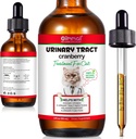 Cats, Natural Cat Urinary Tract Drops - Supports Bladder, Kidney Stone & Dog UTI Relief, Cranberry Kidney Bladder Drops, Herbal Supplement for Cats, Chicken Flavor - 60 ml / 2.02oz