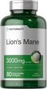 Horbäach Lions Mane Supplement | 3000 mg | 80 Absorbable Softgels | Non-GMO & Gluten Free Extract