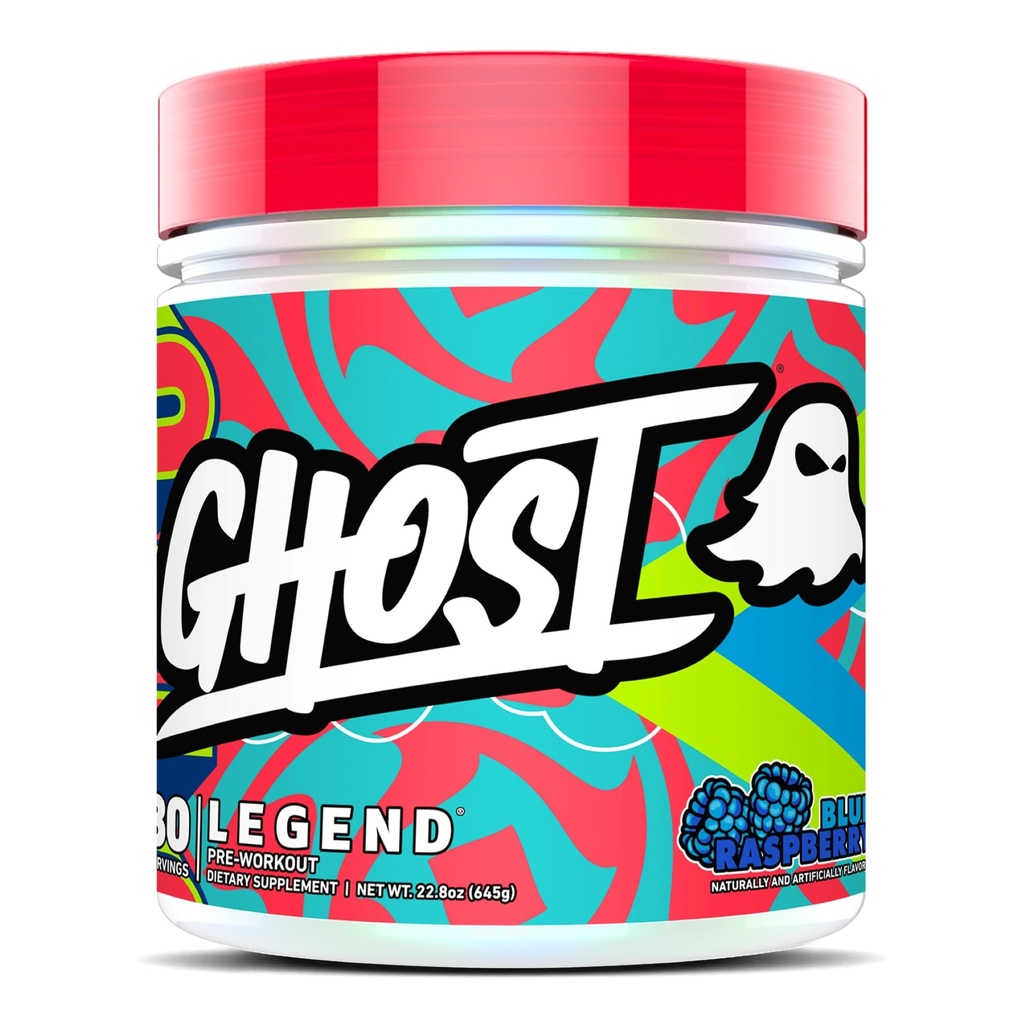 GHOST Legend Pre-Workout Toz, Blue Raspberry - 30 Hizmet - Choline, L-Citrulline, & Beta Alanine for Energy & Focus