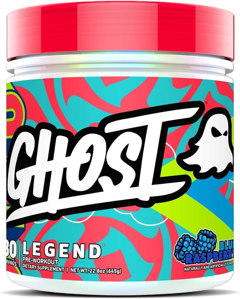 GHOST Legend Pre-Workout Toz, Blue Raspberry - 30 Hizmet - Choline, L-Citrulline, & Beta Alanine for Energy & Focus