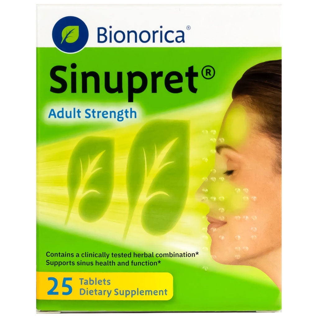 Bionorica Sinupret Yetişkin Güçlü Sinus - Immune Support Supplement - All Natural - Herbal Nasal Passage & Immunity Boost - 25 Tabletler