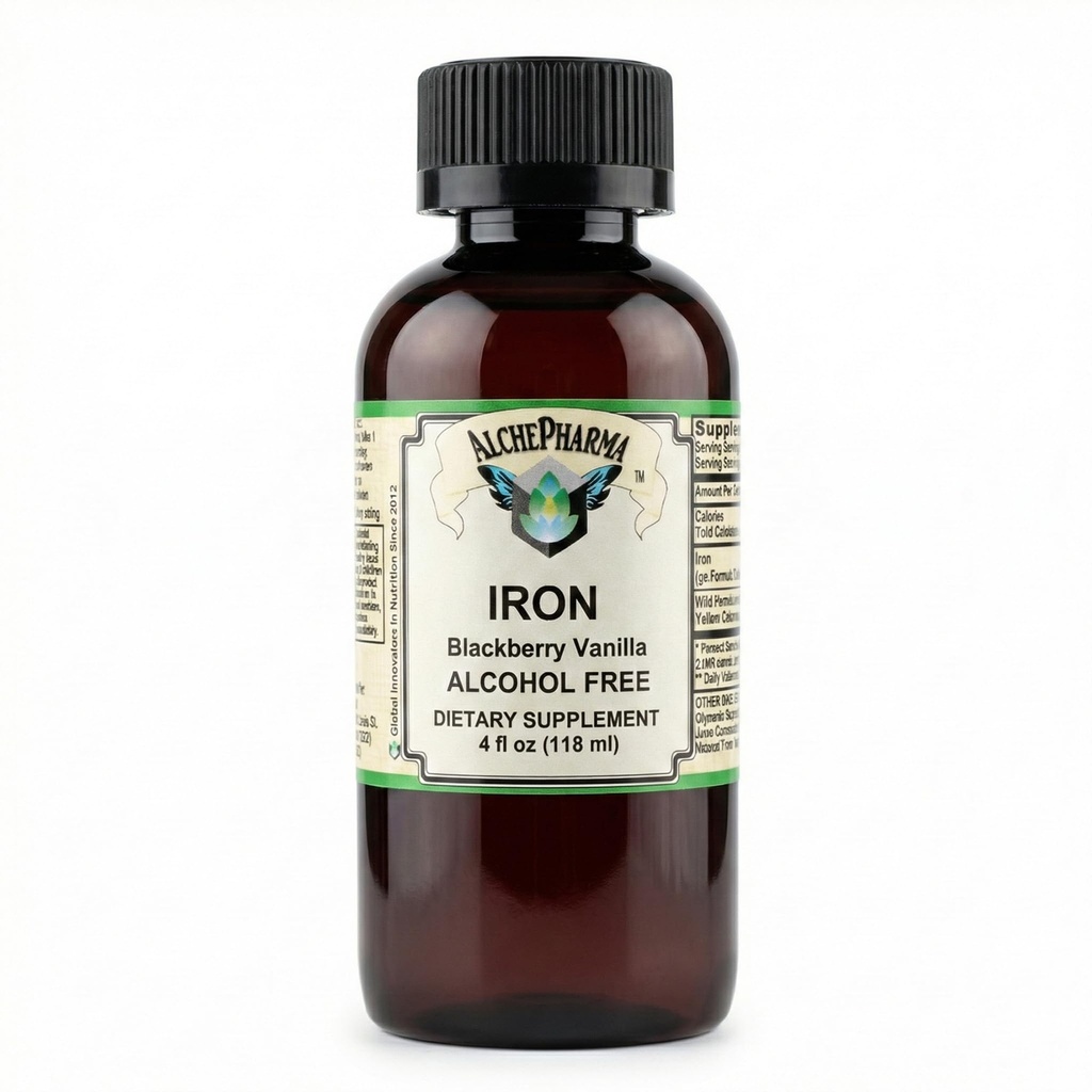 Iron Liquid (Gentle High Abpole Ferrous Bisglycinate Chelate) BlackBerry Vanilla 4 fl oz 24 servis