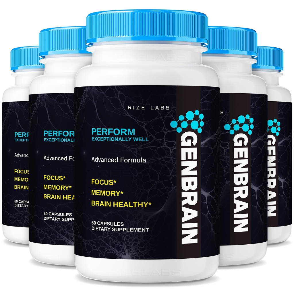 Laboratuarları GenBrain Memory Supplement, Ekstra Kuvvet Beyin Destek Kapsülleri, Gelişmiş Bellek Kompleksi, Pure All- Natural Pills - 5 (300 Capsules) Paket