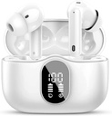 Btootos Kablosuz Earbuds Bluetooth 5.4 Kulaklıklar Bass Stereo Ear Buds with Gürültü Cancelling Mic LED Display in Earphones IP7 Su 36H Playtime for Laptop Pad Phones Sports Workout White