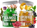 Irish Sea Moss & Superfruit Gummies - Fruit Multivitamin Gummies & Sea Moss Gummies for Adults, Kids - Superfruits, Irish Sea moss Bladderwrack Burdock Root - 60 Superfruit, 60 Irish Sea Moss Gummies