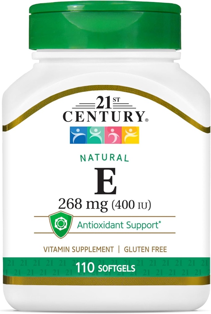 21. Yüzyıl E 400 I.U. Natural (D-Alpha) Softgels, 110-Count