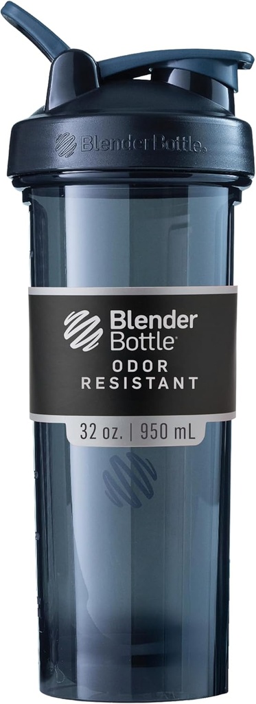 BlenderBottle Shaker Μπουκάλι Pro Series Ιδανικό για πρωτεϊνικές ανακινήσεις και προ προπόνηση, 32-Ounce, μαύρο
