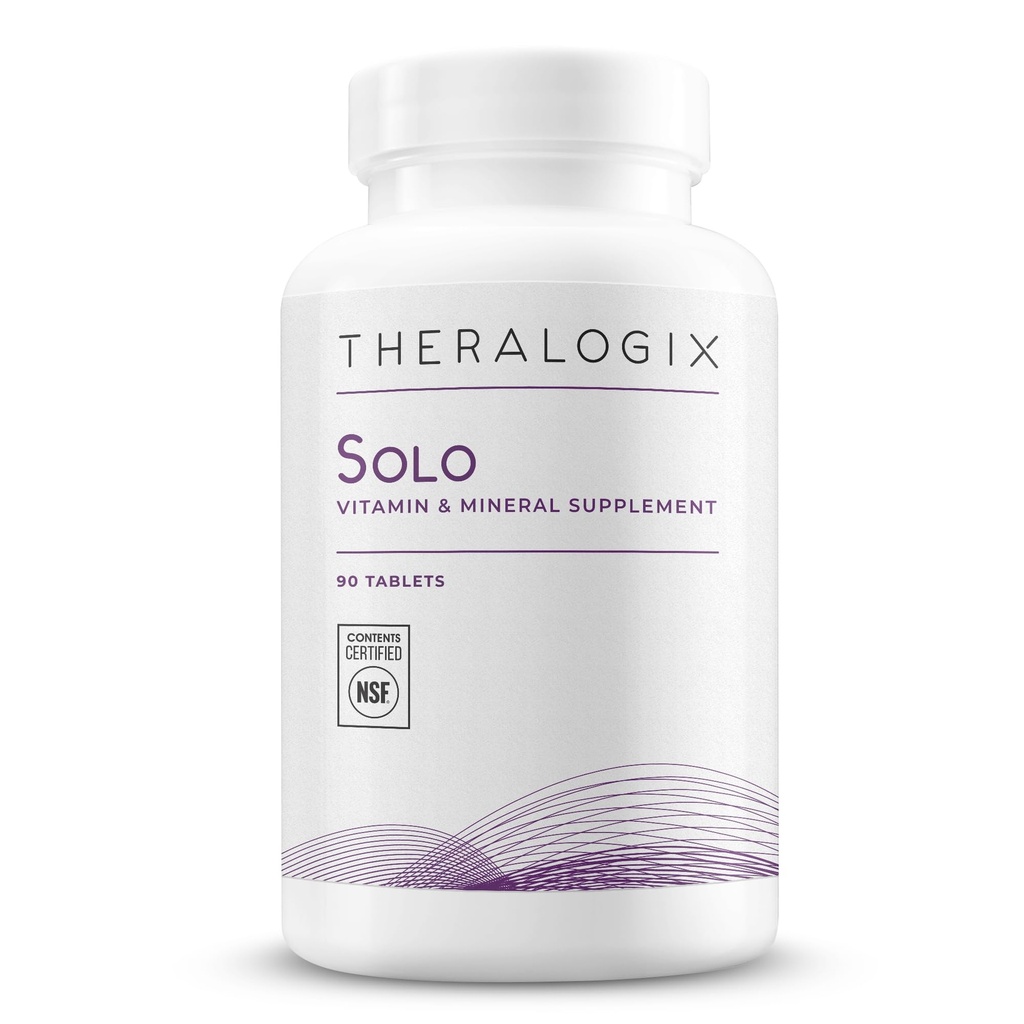 Theralogix Solo Multivitamin & Multimineral Supplement Without Iron - 90-Day Supply - Iron-Free Multivitamin - Women & Men - Vitamin D3, C & B Vitaminleri - NSF sertifikalı - 90 Tabletler