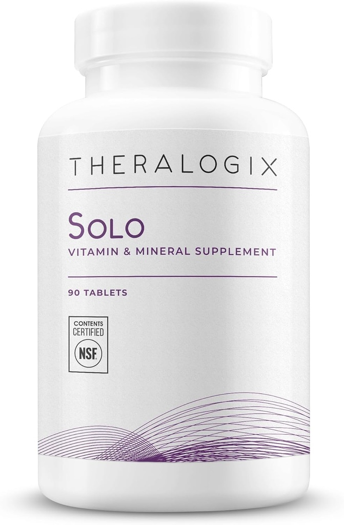 Theralogix Solo Multivitamin & Multimineral Supplement Without Iron - 90-Day Supply - Iron-Free Multivitamin - Women & Men - Vitamin D3, C & B Vitaminleri - NSF sertifikalı - 90 Tabletler