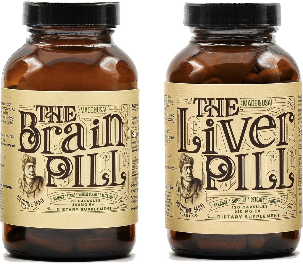Tıp Man Plant Co. - Savaşçı Grafik - Liver ve Beyin Pills - 30 Gün Supply Co. - The Warrior Sche - Liver and Brain Pills - 30 Gün Supply