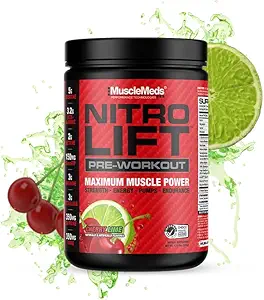KasMeds Nitro Lift Pre Workout Advanced Endurance and Muscle Performance, Cherry Lime, 40 Hizmetler