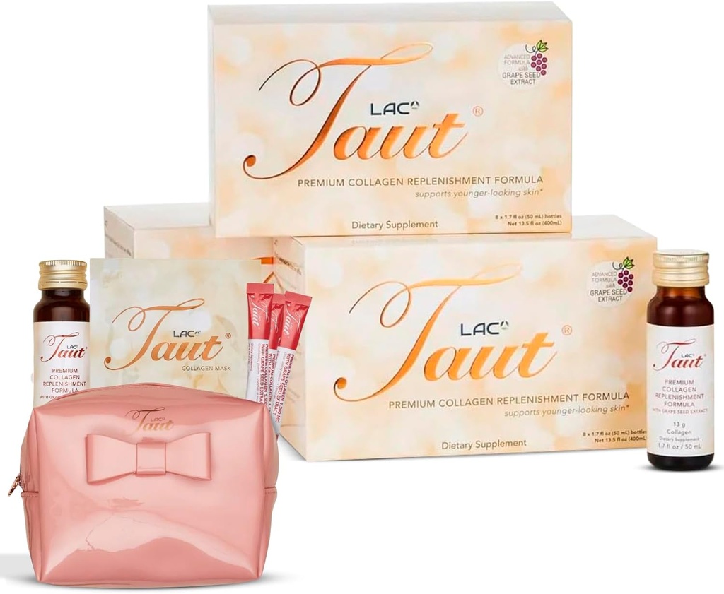 TAUT Premium Collagen İçecek - Kadınlar için sıvı Collagen 13.000 mg Marine, + 7 Actives - Skin, Saç, Ortaklar - Precisely Formulaed, Japonya- Made, Orange Flavor