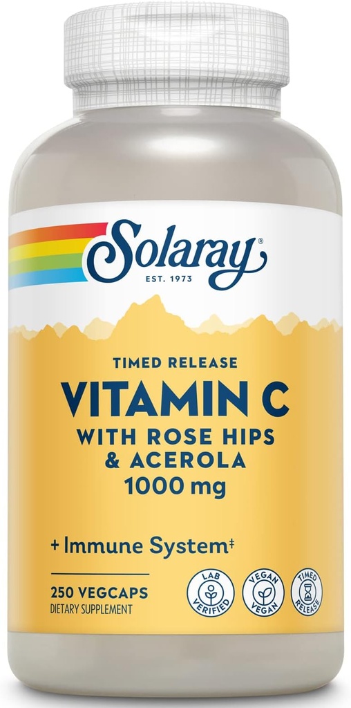 SOLARAY Βιταμίνη C με Rose HIPS & Acerola 