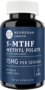 Nörogan L-5-MTHF Metil Folate Supplement, 15 mg - Active Folic Acid- Vegan, Gluten-Free & Non-GMO - Supports Cognitive, Cardiovascular & Mood Health - ABD'de 90-Day Supply