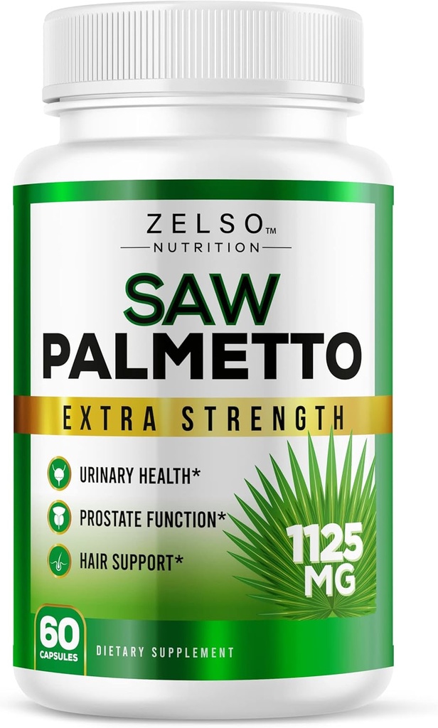 3in-1 Faydaları için Palmetto Prostate Supplement, Ekstra Kuvvetli Saç Büyümesi ve Beta Bloker için Urinary Health, Potent Prostate Function Support, 30 Day Supply (60 Count)
