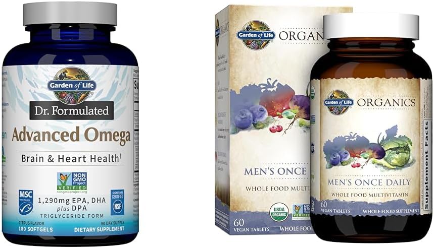 Life Omega-3 Fish Oil 1.290 mg + Men's Organic Multivitamin, 60 Tablet