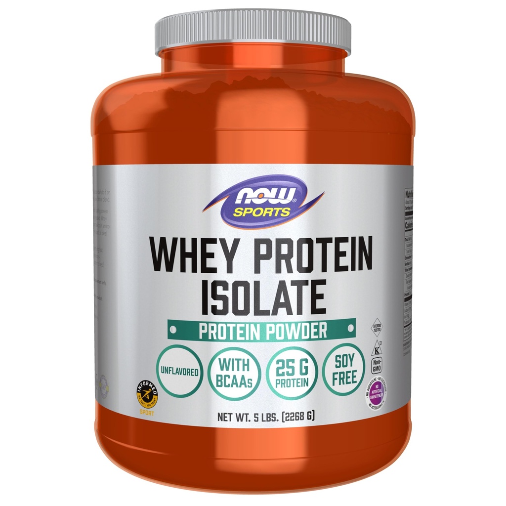 Şimdi Gıda Spor Beslenme, Whey proteini, BCAAs ile 25 g, Unflavored Toz, 5-Pound