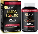 Qunol CoQ10 200 mg Softgels, Ultra CoQ10 - Ultra High Abors Coenzyme Q10 Supplements - Antioksi Supplement for Vascular and Heart Health & Energy Production - 2 Ay Supply - 60 Kont