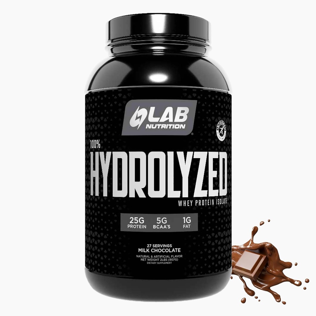 100% Hydrolyzed Whey proteini Isolate (2 Pounds, Chocolate Flavor) 25gr protein, Kas, Lean Muscle Büyüme, Easy Digestion, Gluten Free, Lactose Free, Fast Absorbing.