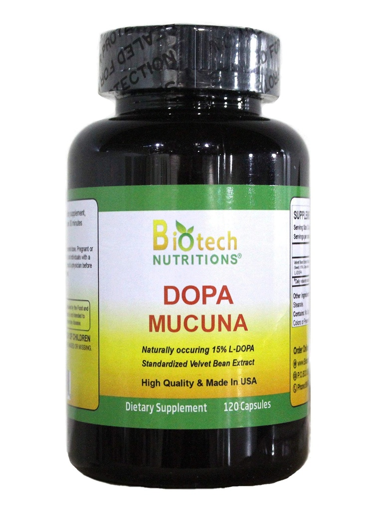 Dopa Mucuna 15% L-Dopa (Mucuna pruriens) 120 Κάψουλες Veg Made in USA