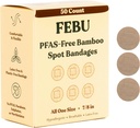 FEBU Eco-Friendly Bamboo Fabric Bandages | PFAS Free Bandages for Boates & Cuts | Flex Fabric Bandage | Tam Boşluk, Latex Free Bandage | 50 Spot Kont