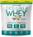 Designer Wellness, Designer Whey, Natural When Protein Powder with Probiotics, Fiber, and Key B-Vitamins for Energy, Gluten-Free, French Vanilla, 4 lb