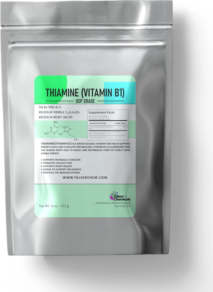 B1 Vitamin Toz (4 Ounce/113 Grams) Vitamin B1 Thiamine Toz Enerji Thiamin (Vitamin B1) Enerji Metabolism ve Nerve Function Support Support Support