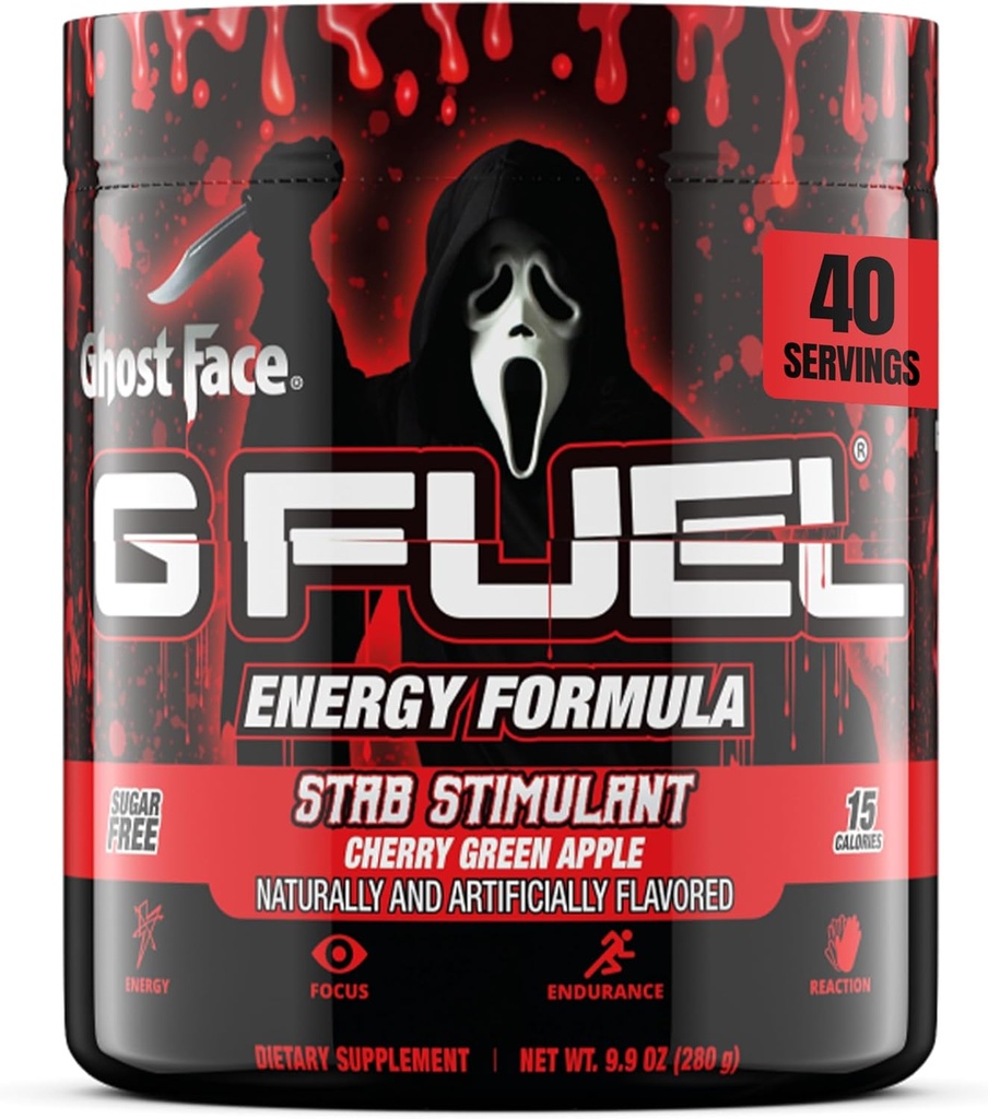 G Καύσιμα Fhost Face Energy Drink Powder, Pre Education Caffeine Mix for Gaming, Sugar Free Focus Amino, Βιταμίνη + Αντιοξειδωτικά, 9.9oz (Cherry Green Apple, 40 Services)