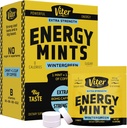 Viter Energy Caffeine Mints 80mg Extra Strength - 90 Pieces Caffeinated with B Vitamins. Sugar Free Vegan Breath Mint. Energize Nootropic Focus Booster for Fast Alertness (Wintergreen Flavor, 30 Pack)