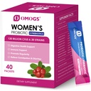 OMOGS Women's Probiyotik,120-Billion-CFUs, 18 Strains, 3 Prebiyotik ve Cranberry Extract, Immune Alert, Digestive Health, Gut Health ve Vaginal Health, Gut Health