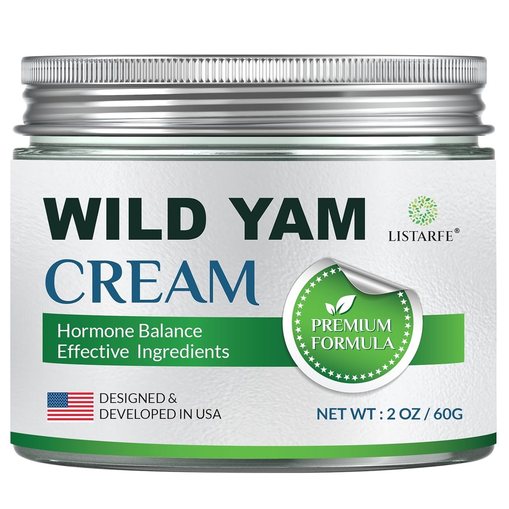 Vahşi Yam Hormon Dengesi, Organik Vahşi Yam Krem Kadınlar için Hot Flashes ve Night Ters Menopause Relief, 2 oz