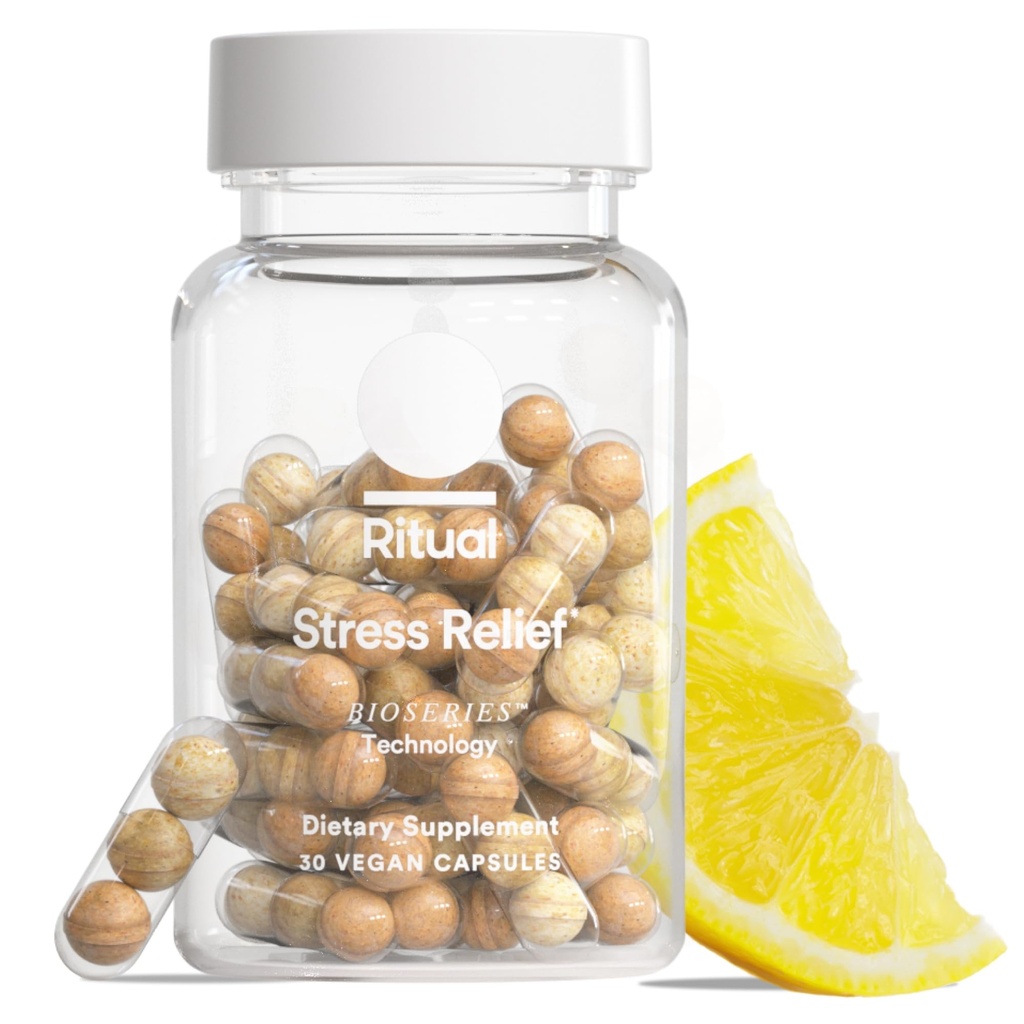 Ritual Stress Relief Shoden® Ashwagandha, Suntheanine® L-Theanine, και Saffron ως afron®* BioSeries με 8-Hour Release to Support Natural Cortisol Response and Promote Calm, 30 Day
