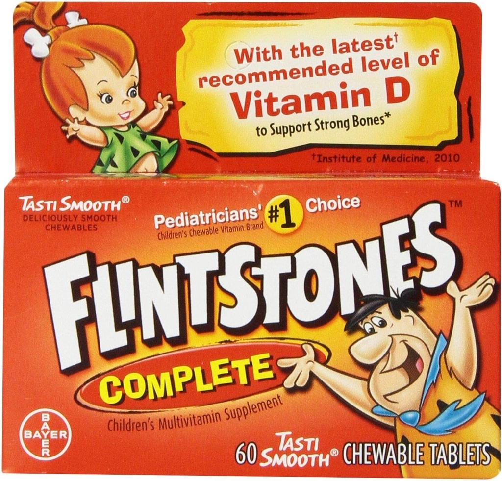Flintstones Chewable Tablets Complete 60 ea (Pack of 2)