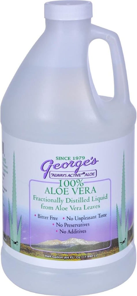 Georges Aloe Vera - Fractionally Distilled Liquid - Bitter Free - Hiçbir Preservatives - 64 fl oz (Pack of 4)