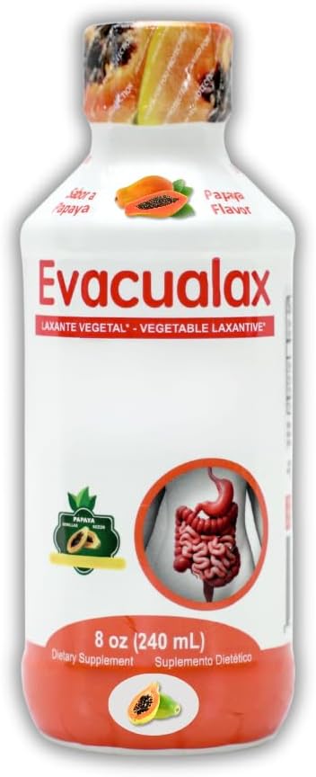 Senna Liquid Laxative for Adults & Kids - Papaya Flavor, Natural Senna Leaf & Prune - Αποσκληρυντής για Ανακουφισμό της Δυσκοιλιότητας - Φυτικό Σιρόπι για Υποστήριξη Μπόουελ, Digestive Cleanse - 8oz