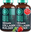 Vegan Collagen Booster Tablets - Cruelty-free Vegan Collagen Συμπληρώματα - Βιοτίνη, Βιολογικά Superfood, Φυτική βάση Collagen Βιταμίνες για το δέρμα, τα μαλλιά, τα νύχια - 2-Pack, 60 Vegeterian Collagen Boost Pills