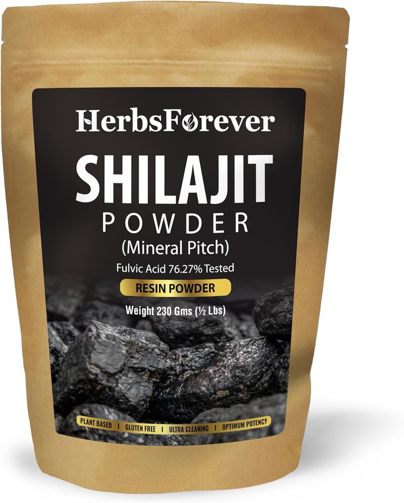 Herbsforever Shilajit Powder Mineral Pitch Antioxidant General Wellness Concentrated Extract 6:1 8.11 oz 230 GMS