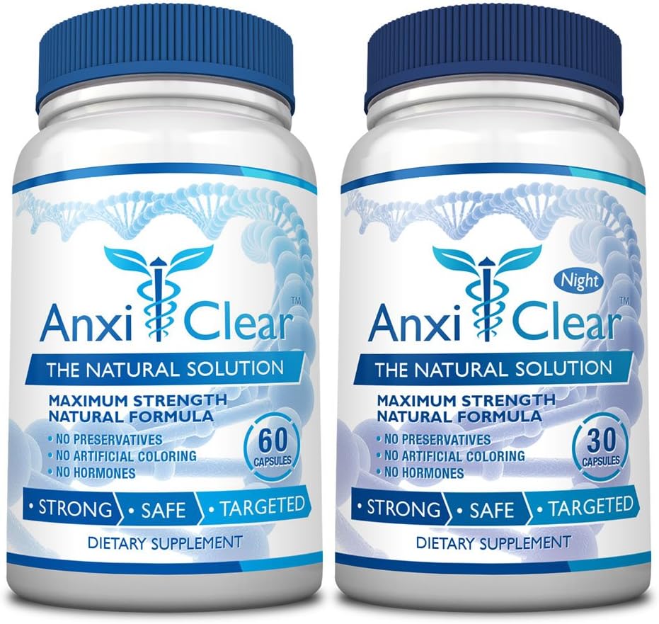 Tüketici Sağlığı AnxiClear - Boosts Mood, Calms The Mind, Elevates Serotonin Seviyeleri - 5HTP, L-thianine - 1 Day + 1 Night