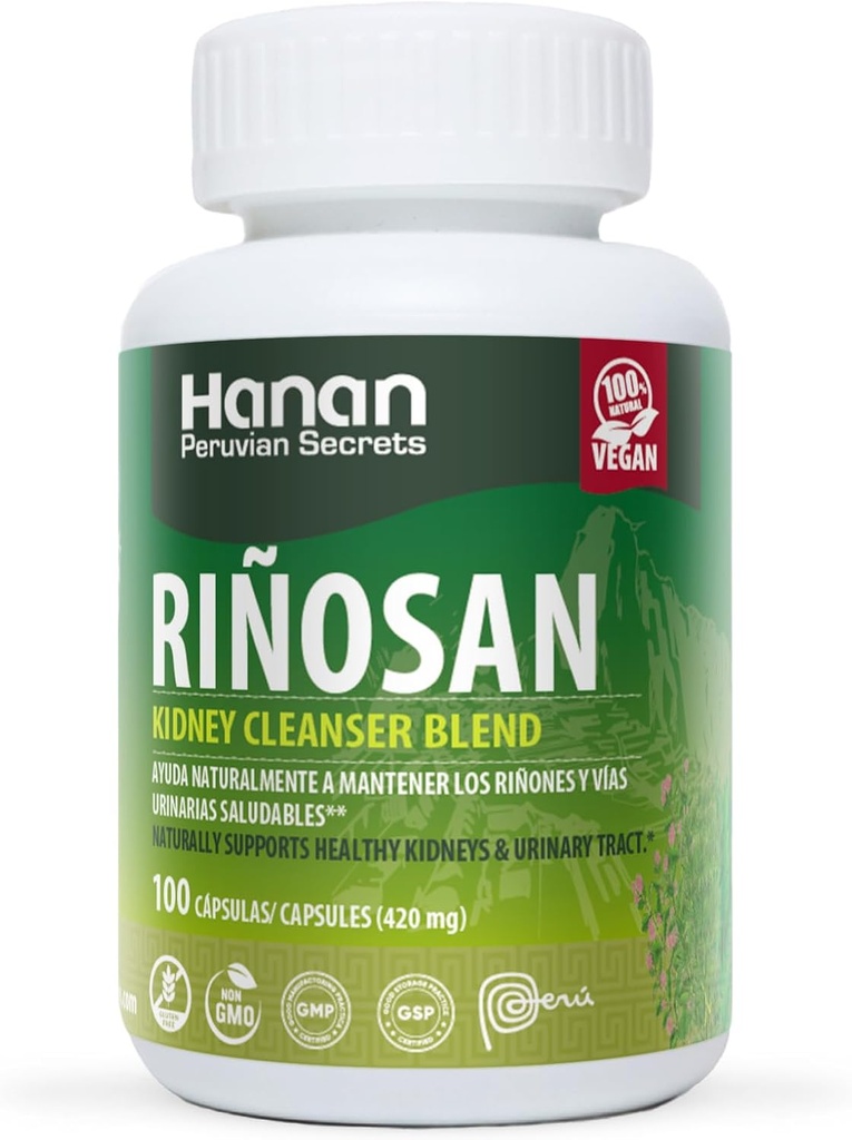 Hanan Rinosan Kidney Cleanser Mix | 100 Capsules | Doğal Pediatrik ve Urinary Tract Function Function