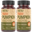 DEVA Διατροφή Vegan Pumpkin Seed Oil 500 mg, Ψυχρό-Pressed & Unrefined - 90 κάψουλες