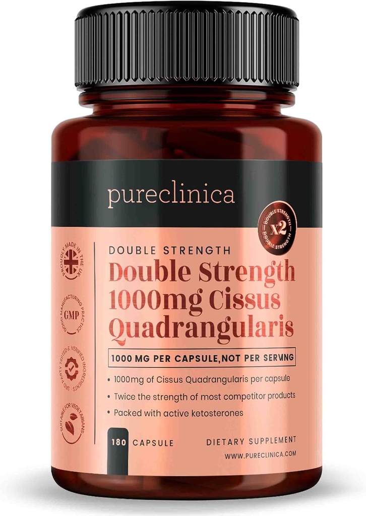 Double Strength Cissus Quadrangularis 1000 mg x 180 Veggie Capsules