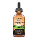 Βιταμίνη Vegan D3 + K2 (MK-7) Υγρές σταγόνες με λάδι MCT, άρωμα μέντας, βοηθά στη στήριξη των ισχυρών οστών και υγιή καρδιά
