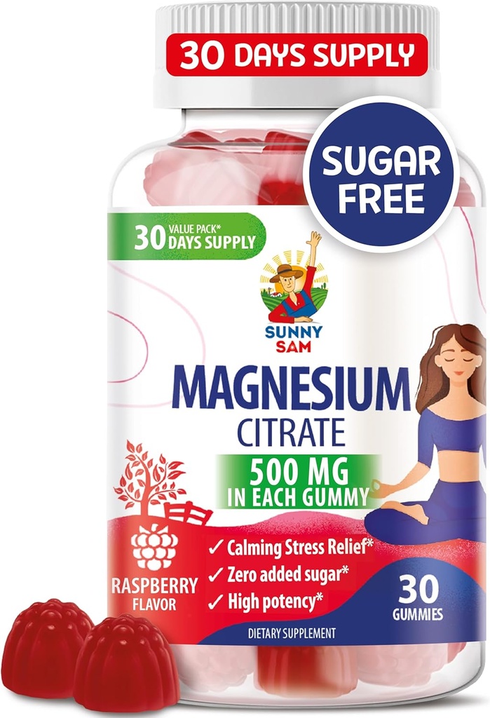 Çocuklar ve Yetişkinler için Magnezyum Gummies - 500 mg - Calm Magnezyum Chews - Magnezyum Citrate Chewable Supplement for Mood & Muscle Support