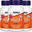 Τώρα Τρόφιμα τώρα Τροφές Βιταμίνη D-3, 50 mcg (2.000 IU), 240 Softgels, 3 Pack