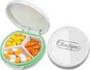 Serfeymi Small Pill Box - Purse Pocket için Portreatif Pill Box - Tıp için Uygun, Vitamin, Fish Oil, Supplements - White (Logo)