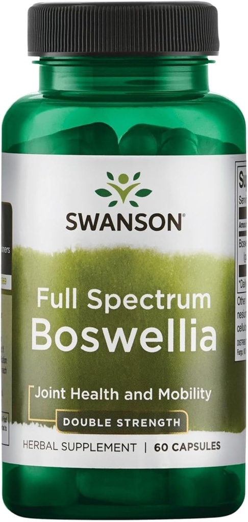 Swanson Double Strength Boswellia - Ayurvedic Herb for Joint Flexability & Mobility Support - Boswellia Serratawear - (60 Capsules, 800 mg Her)