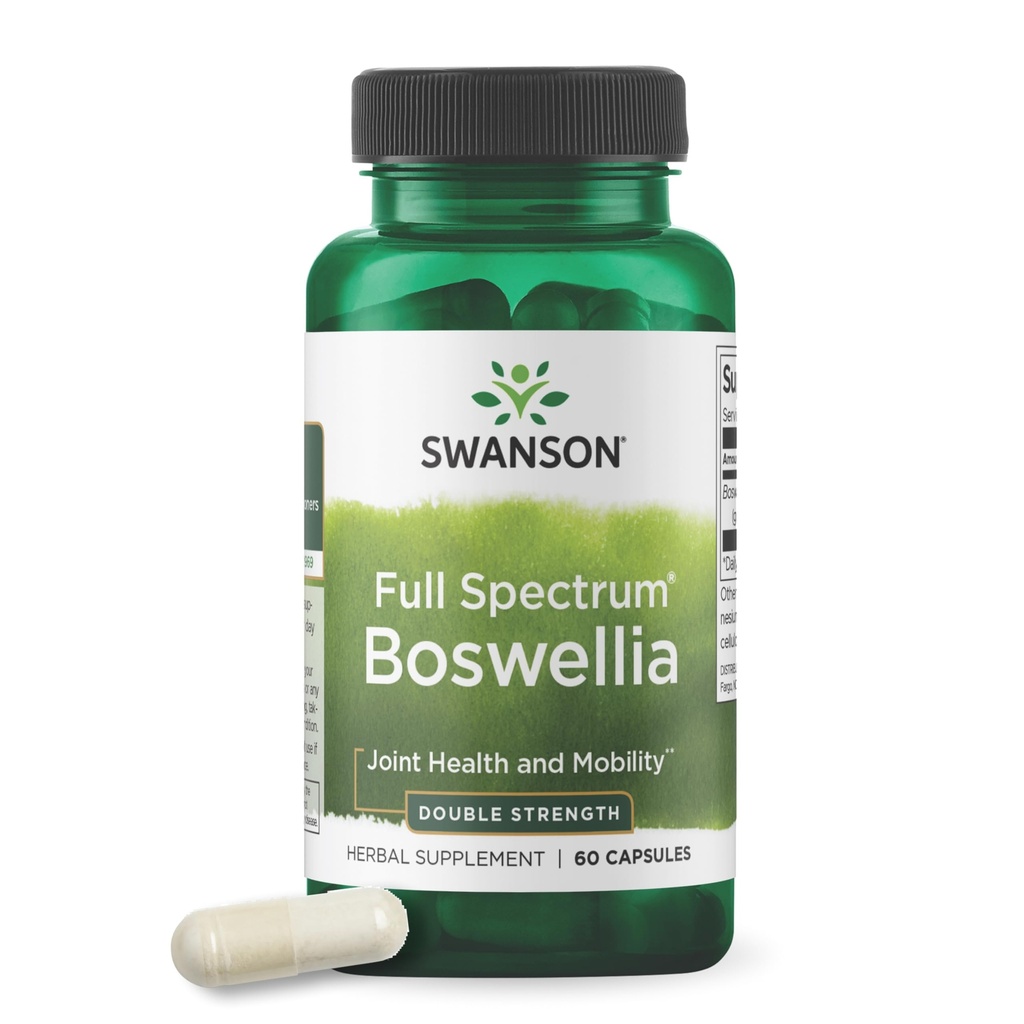 Swanson Double Strength Boswellia Serrata Ayurvedic Joint Supplement for Active Yetişkinler Seeking Flexability and Mobility Support - 800 mg (60 Capsules)